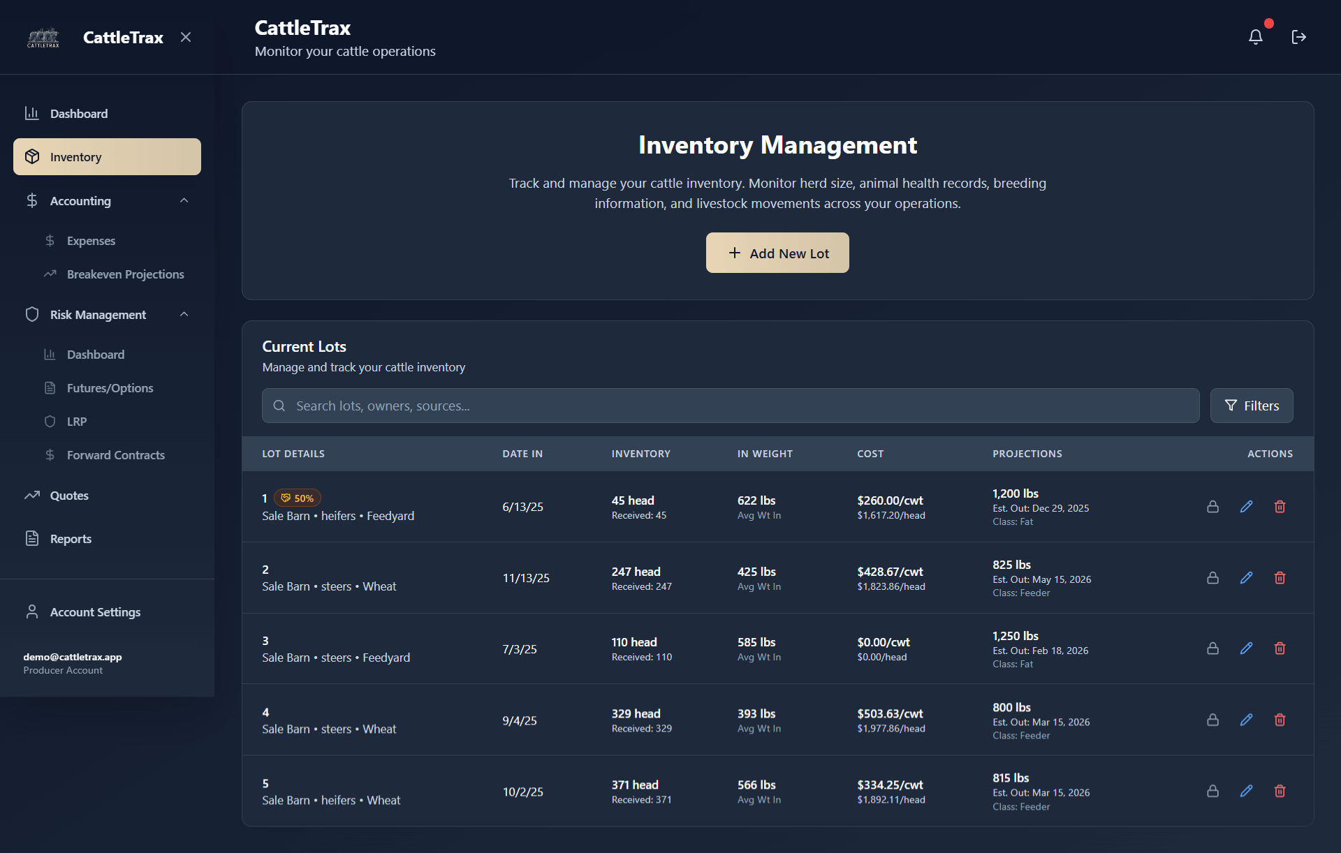 CattleTrax - Cattle Producer Management Platform